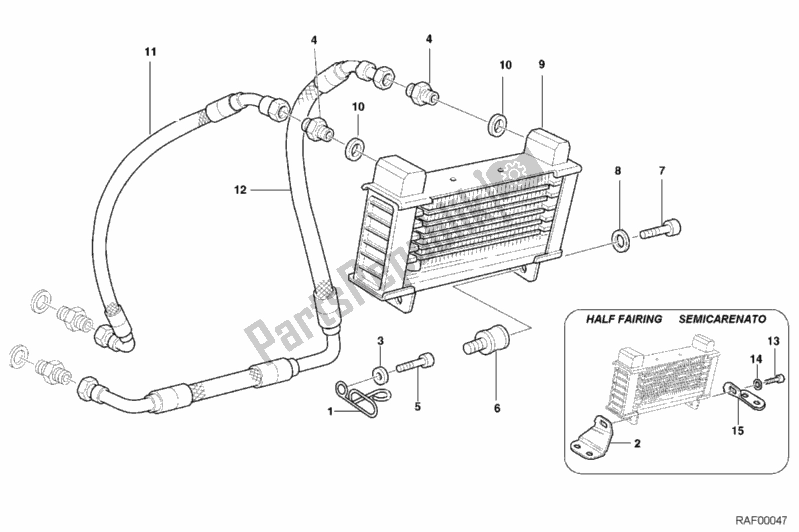 Todas as partes de Radiador De óleo do Ducati Supersport 750 SS 2000